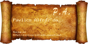 Pavlics Alfréda névjegykártya